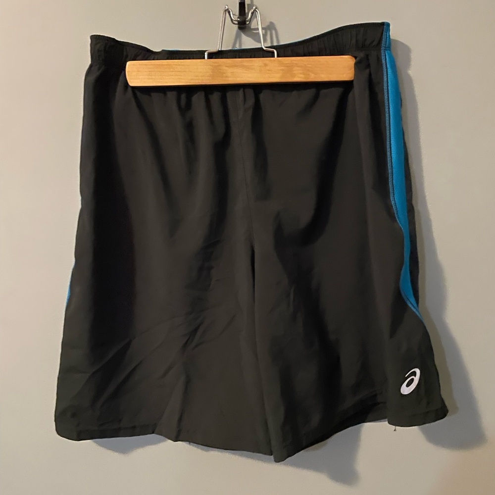 Oasics Black Blue Gym Shorts